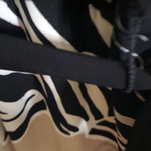 Adressing Woman Black Tan Faux Wrap Sleeveless Belted Maxi Dress Size 2X - Picture 3 of 5